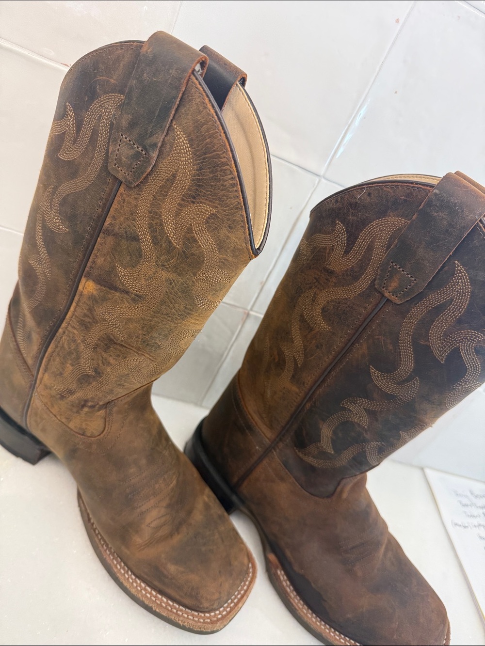 Kids Brown Western Pull-On Cowboy Boots